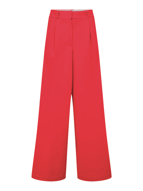 Dorothee Schumacher Casual Coolness Pants 100% Cotton Deep Red