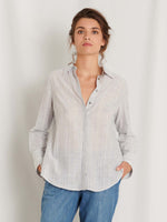 Danae Classic Pinstripe Blouse Indigo