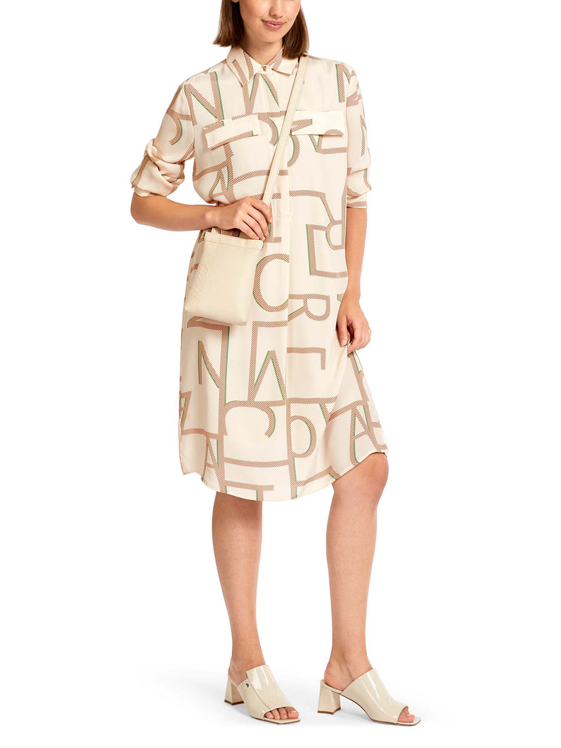Marc Cain Shirt Dress with MC Lettering Creme