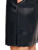Marc Cain Sports Dress in Faux Leather Slightly Flared Black