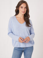 Repeat Organic Cash Knitted V-neck Pullover 