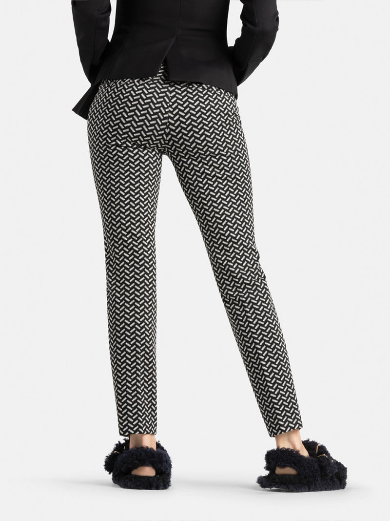 Cambio Ros Pants in Geometric Print Black/White