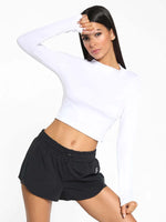 Koral Luca Marlow Long Sleeve Crop Top White