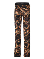 Cambio Flower Print Pants with Elastic Waste Brown/Pink Bohemian