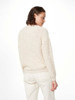 Peserico Tricot Cardigan with Flamed Cotton Yarn Antique White