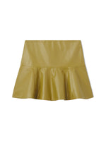 Proenza Schouler Leather Ruffle Mini Skirt Sulphur