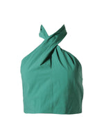 Derek Lam Chaya Halter Crop Top Jade