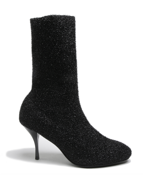 Stuart Weitzman Violetta Fuzzy Glitter Sock Boots