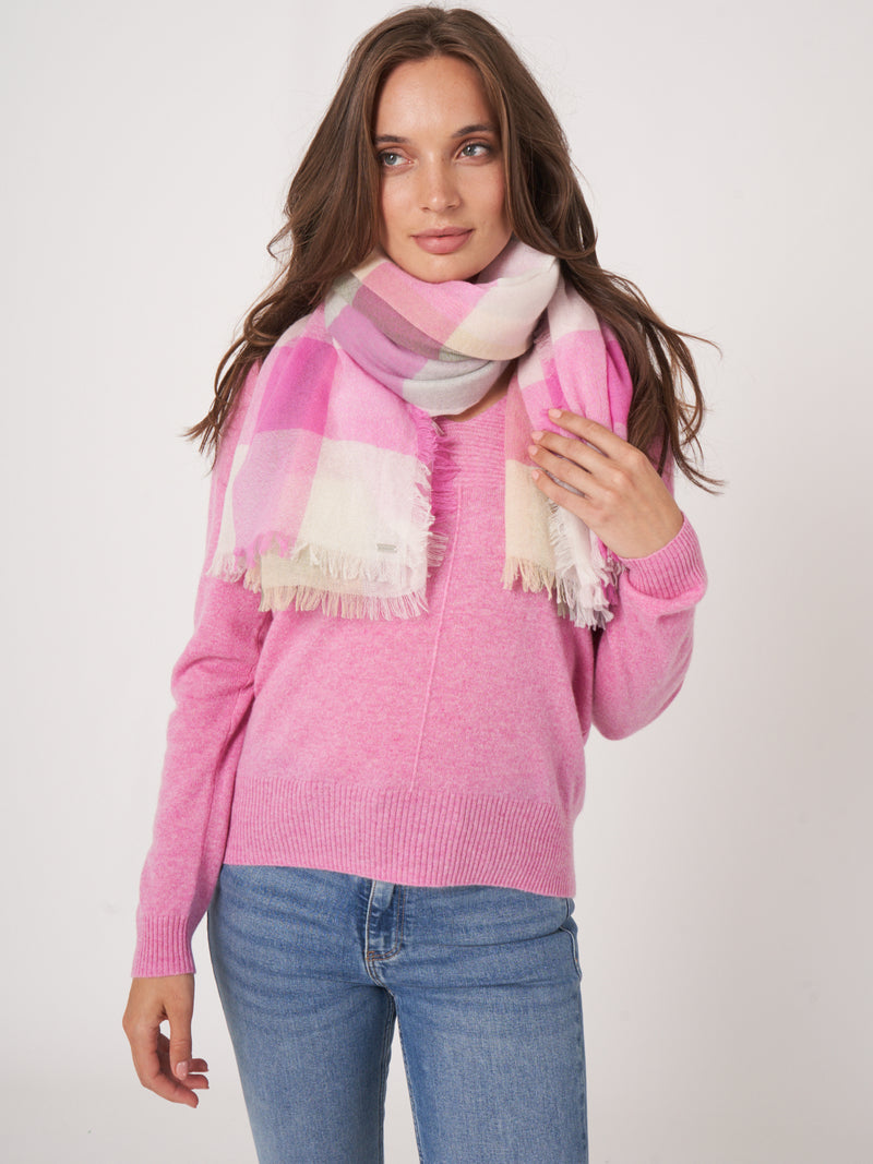 Repeat Wool/Organic Cashmere Woven Scarf Blossom