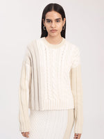 Derek Lam 10 Crosby Rory Mixed Cableknit Sweater