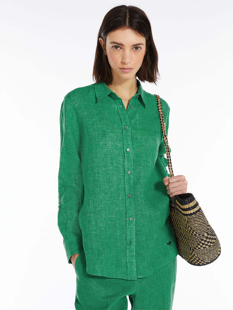 Max Mara Weekend Werner Collared Button Down Shirt Green 