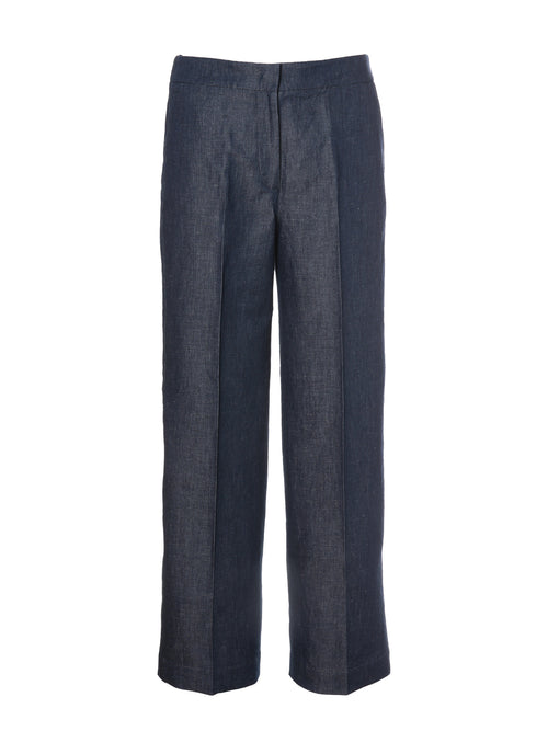 QL2 Sabina Ankle Relaxed Straight Pant Navy