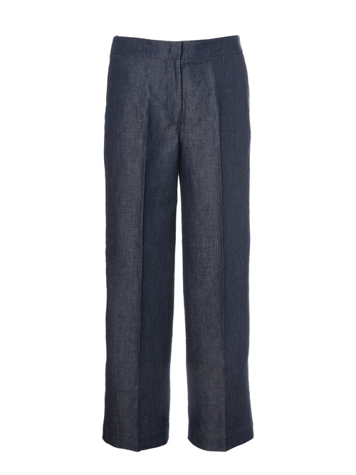 QL2 Sabina Ankle Relaxed Straight Pant Navy