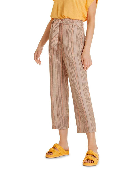 Marc Cain Collection Paperbag Pants in Linen Blend Granola