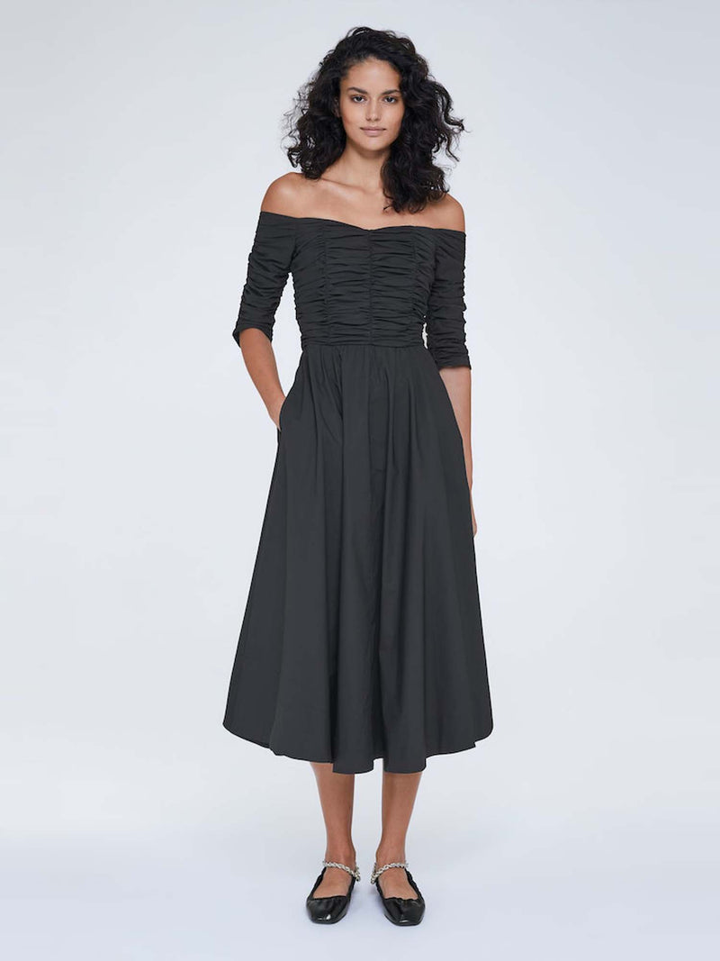 Dorothee Schumacher Poplin Power Tailored Corset Dress Black