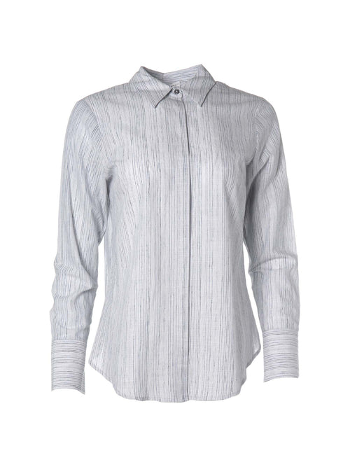 Danae Classic Pinstripe Blouse Indigo