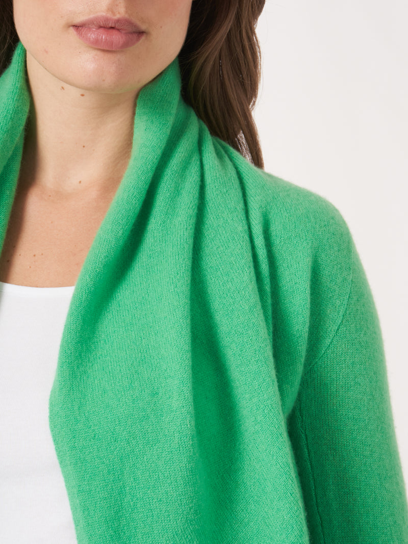 Repeat Cashmere Cardigan with Shawl Neck Basil