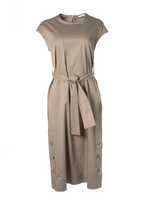 Peserico Cotton Midi Dress with Button Detail