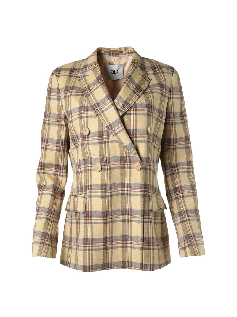 QL2 Bice Double Breasted Checked Blazer