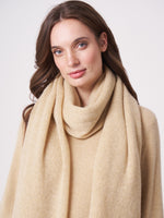 Repeat Loose Knit Organic Cashmere Scarf with Rib Detail Popcorn