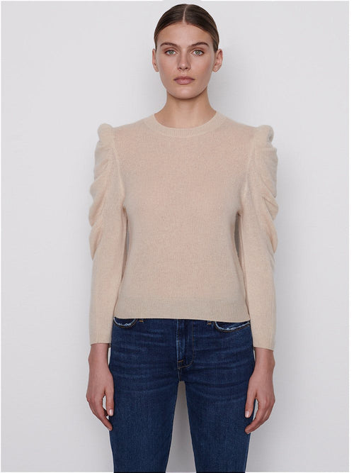 Frame Shirred Sleeve Sweater