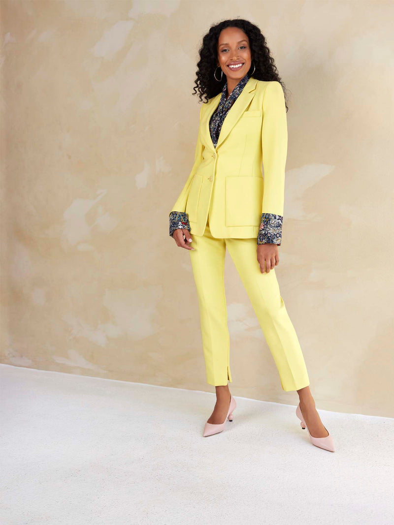 Dorothee Schumacher Refreshing Ambition Tailored Cigarette Pants Bright Yellow