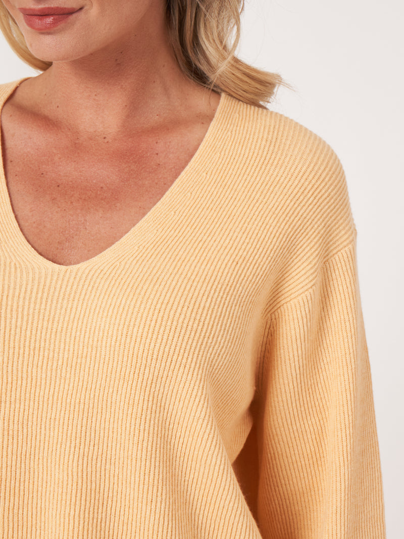 Repeat Vneck Knitted Pullover Glow