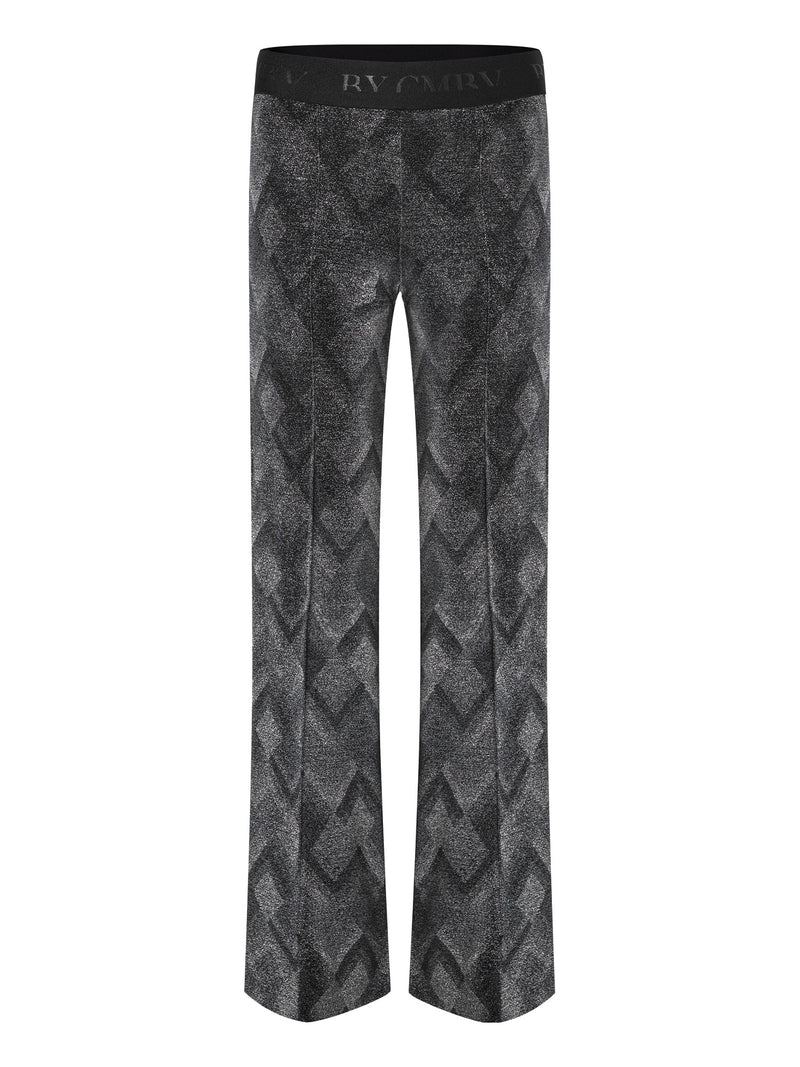 Cambio Printed Diamond Knit Flare Black/Grey