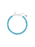 Margo Morrison Blue Turquoise Heishi Beads Bracelet Sterling Silver