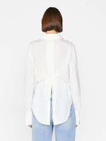 Frame Slit Back Waist Tie Shirt Blanc