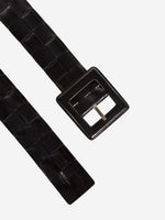 Gavazzeni Dafne Braided Leather Belt  Black