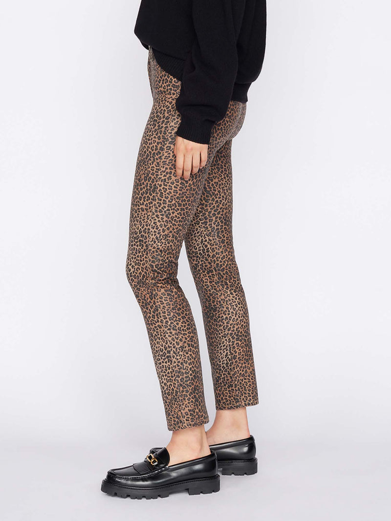 Frame Le Sylvie Coated Leopard Pants Multi