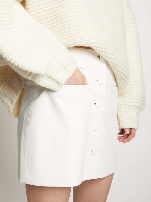 Proenza Faux Leather Mini Skirt Off White