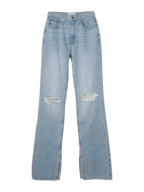 Derek Lam Frankie High Rise Straight Jeans Distressed Bowery