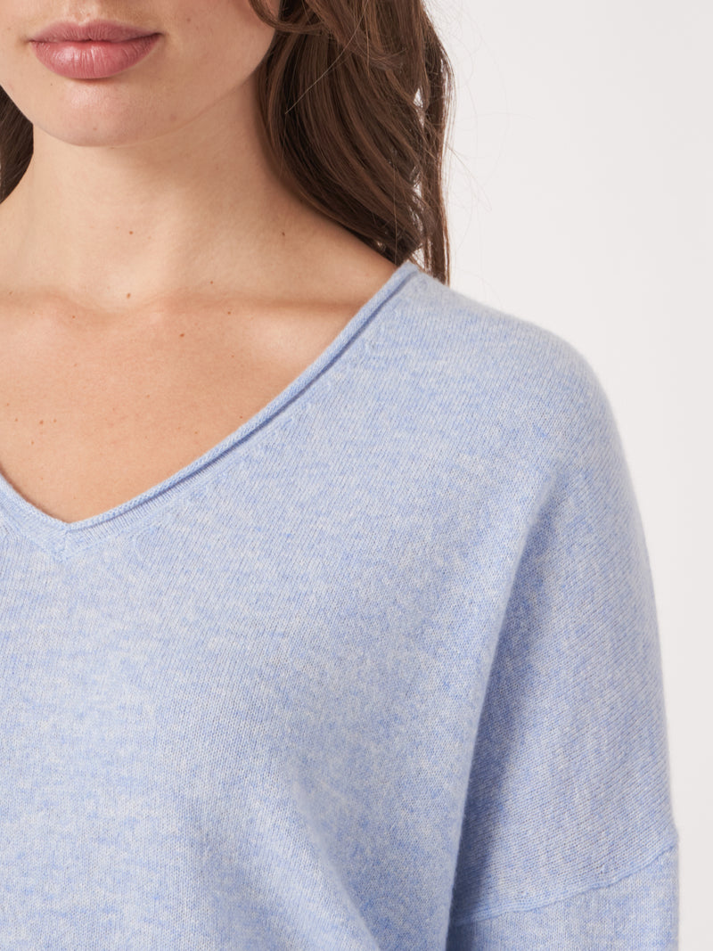 Repeat Organic Cash Knitted V-neck Pullover
