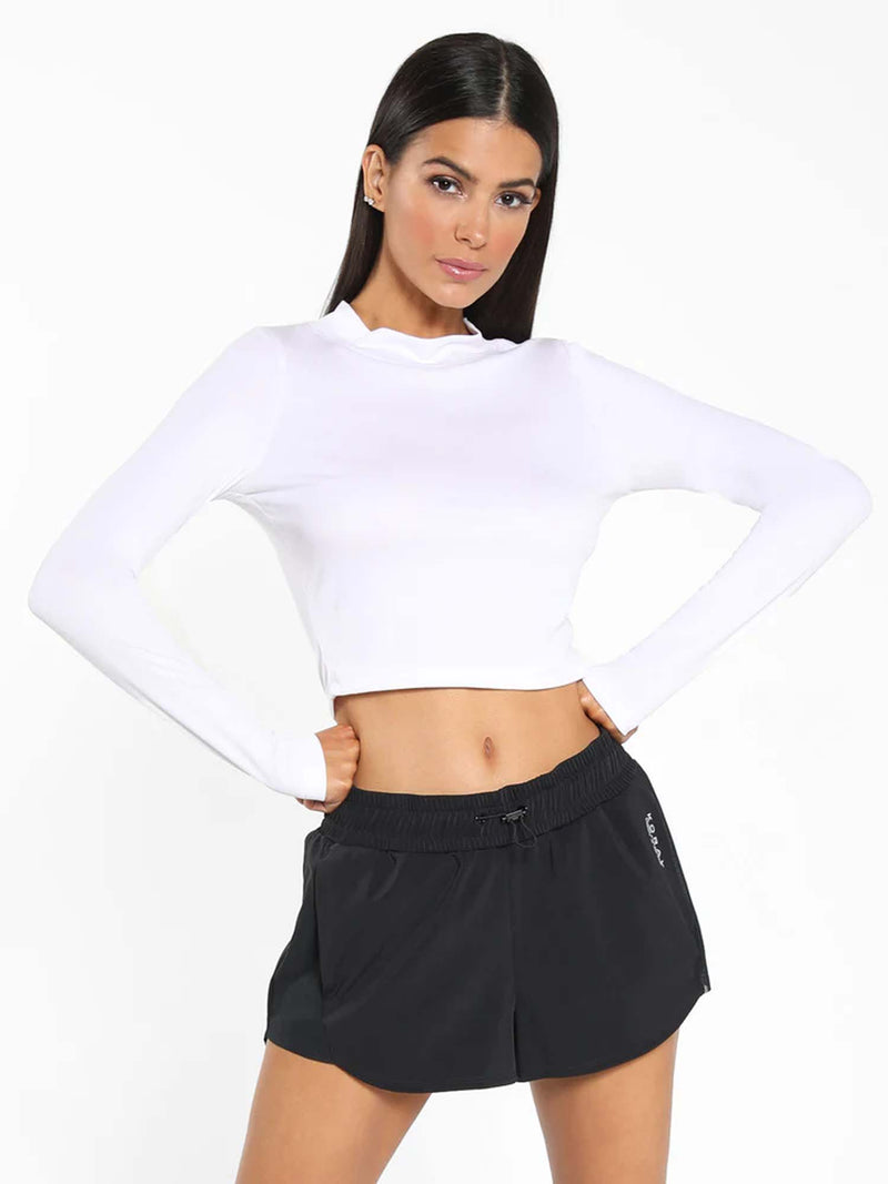 Koral Luca Marlow Long Sleeve Crop Top White