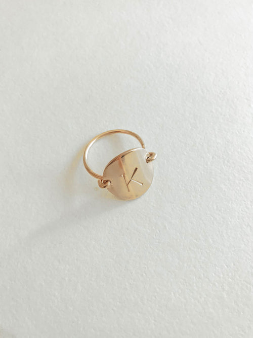 Accents Initial Identity Ring Gold